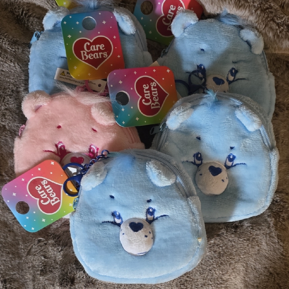 Winner Choice Care Bears Plush Mini Coin Purses - Light Blue & Pink - Picture 1 of 3